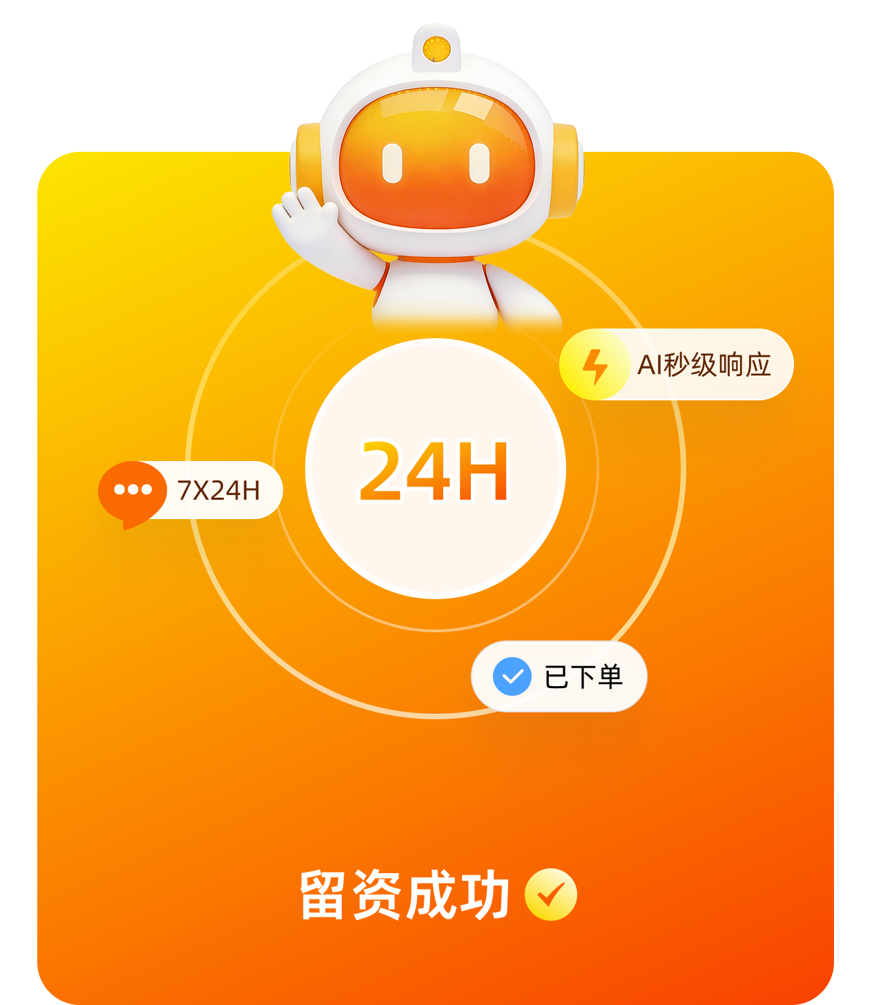 AI 7×24H 秒级响应,提升留资成功
