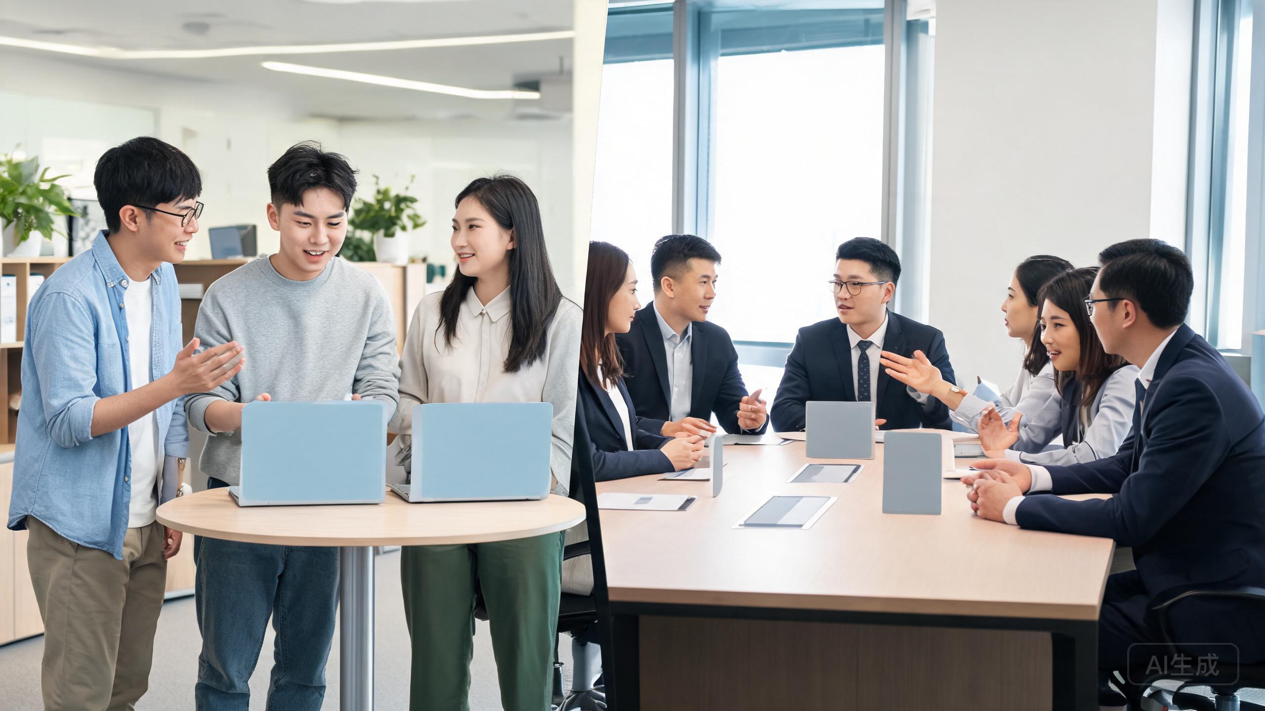 不同规模企业对接智能服务方案的场景图