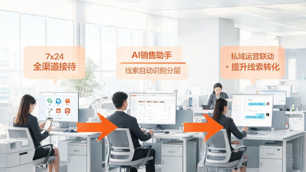 智能对话机器人怎么实现从接待到成单的全流程自动跟进？