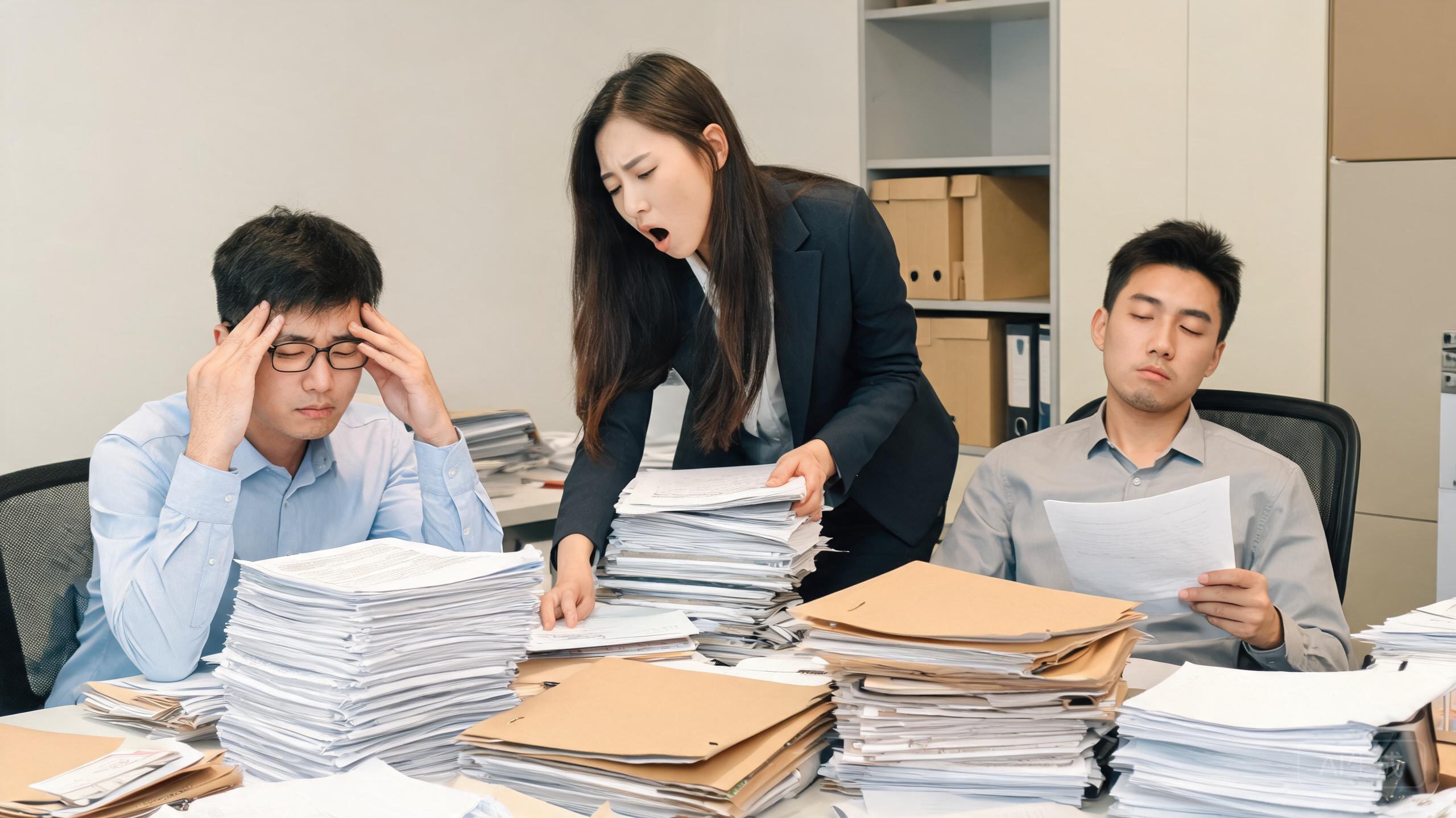 销售团队处理大量重复事务的日常状态