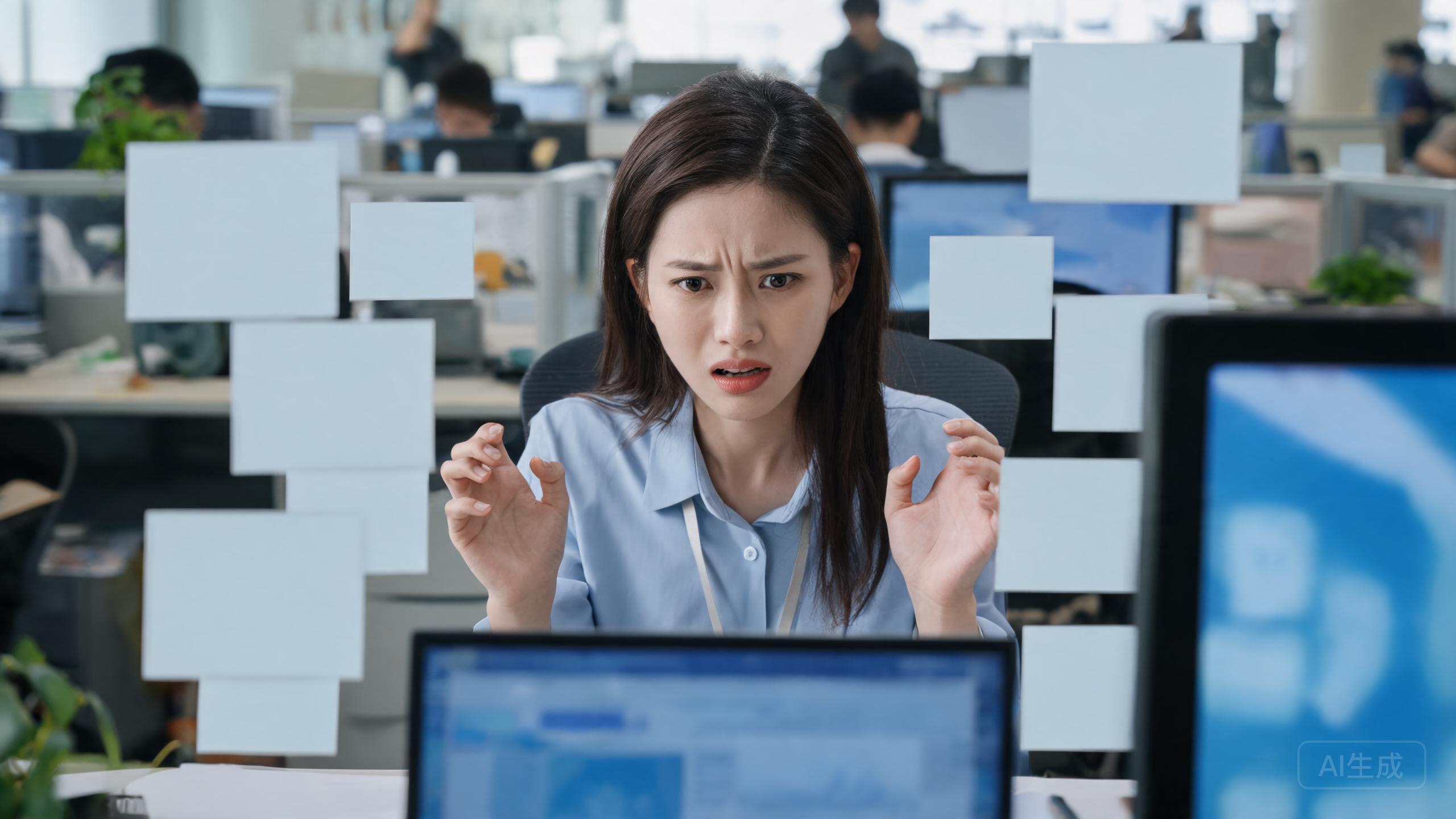 运营人员面对小红书新号咨询高峰的状态